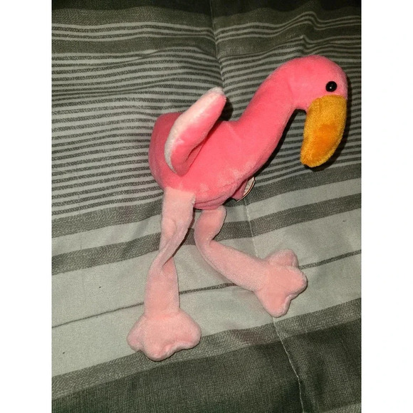 Ty Beanie Original Babies Pinky Flamingo Soft Stuffed Plush Toy - Picture 3 of 4